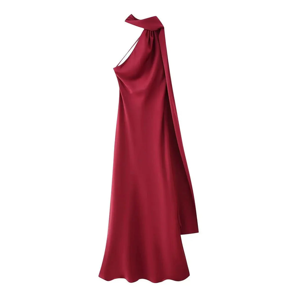 Vestido Mistral Aurora de Vega Madrid, vestido largo con estampado floral y detalle en la cintura, para mujer elegante y moderna.