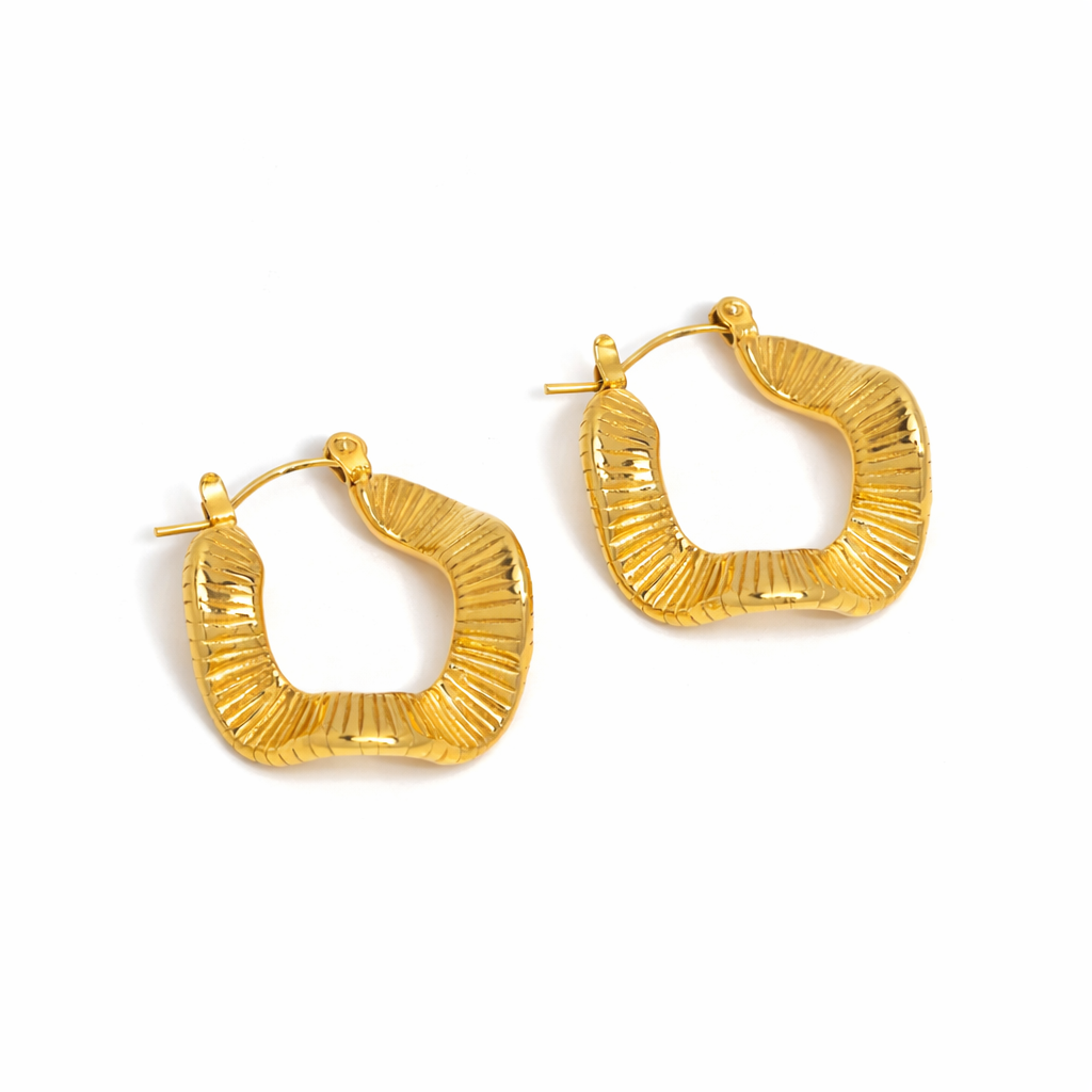 Aros Ondulados Geométricos Dorados