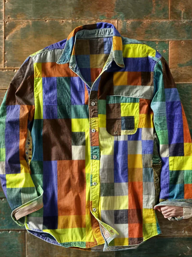 Camisa Arturo de Vega Madrid con diseño de mosaico en tela ligera y estilo moderno para mujer.