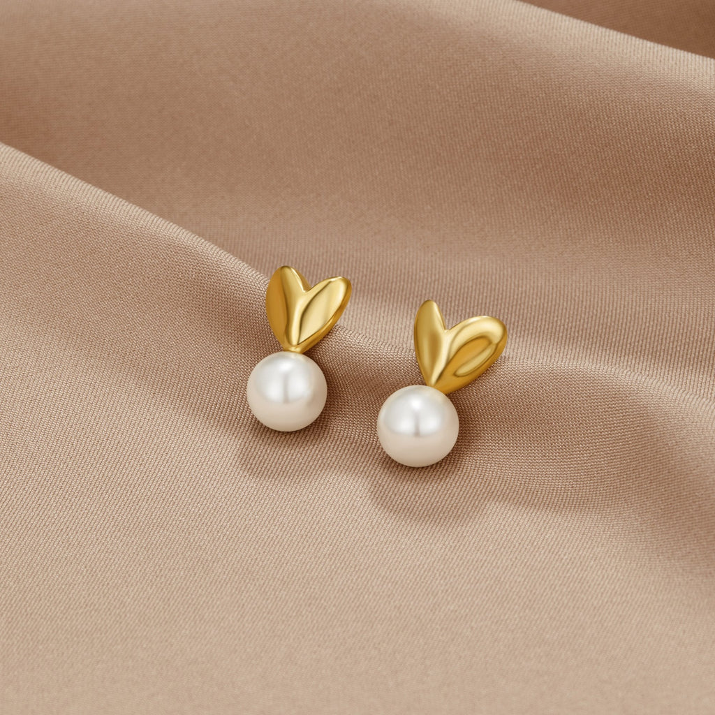 Pendientes Corazón con Perla