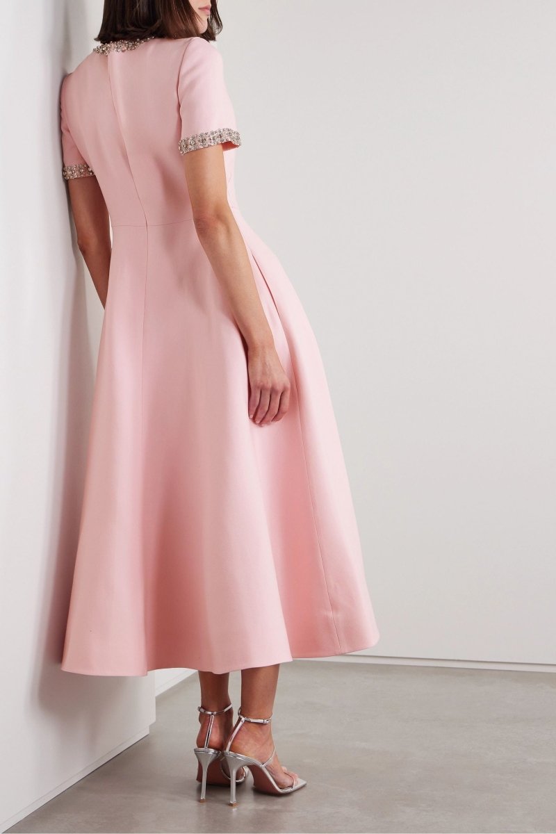 Zoe | Vestido Midi con Lazo y Cristales